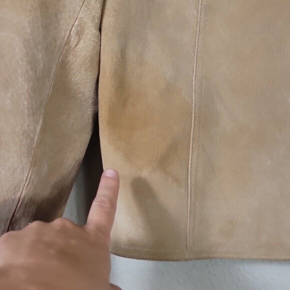Y2K Cherokee Womens 100% Leather Jacket Size M Tan Suede Button 90s Vintage Bike - Picture 3 of 13